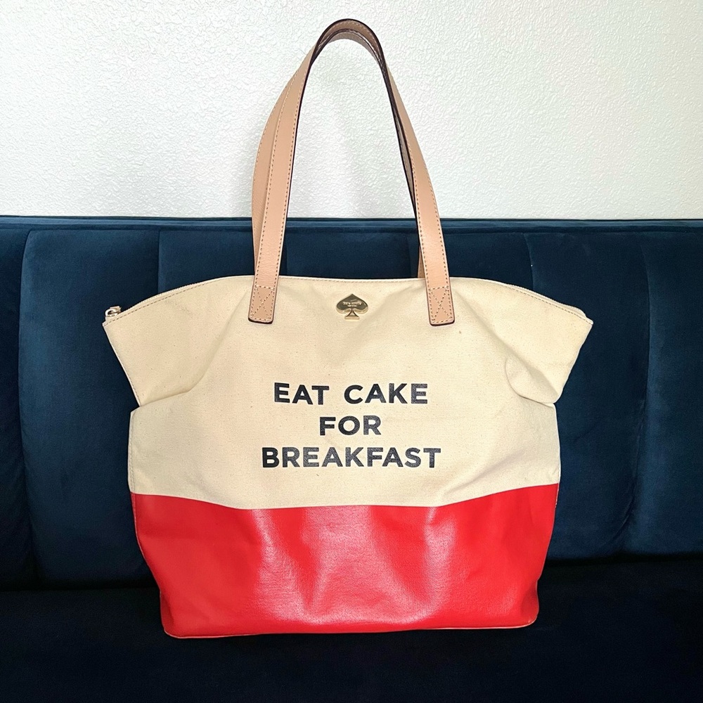 Kate Spade Eat Cake for Breakfast zipped tote
